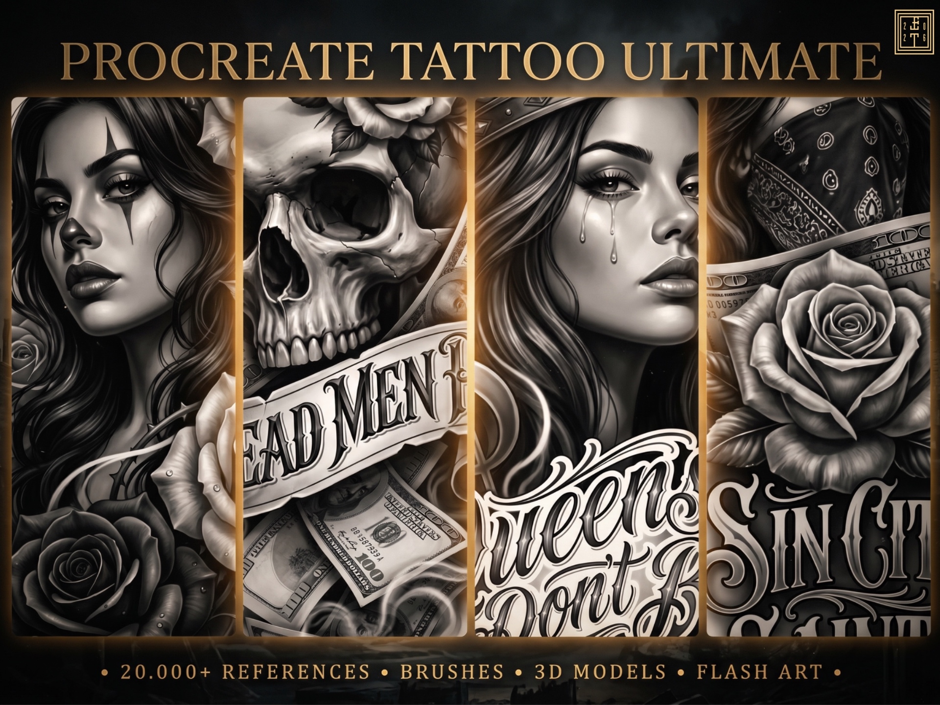 Procreate Tattoo Ultimate — 20,000+ references, brushes, 3D models and flash art