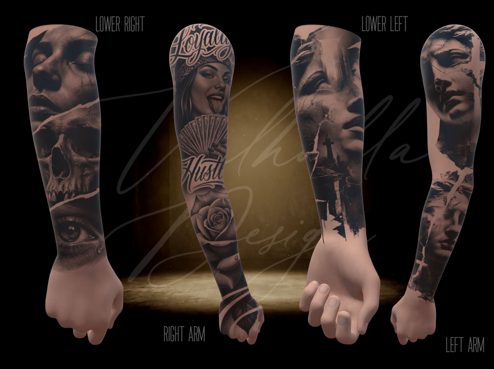 Procreate Ultimate Guiding Light — Traditional tattoo flash sleeve preview by Design Team Valhalla